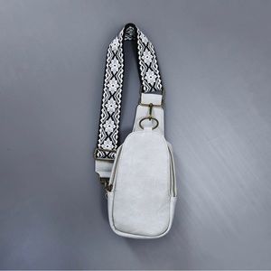 Brand New Sling Bag w/ Embroidered Guitar Crossbody Strap